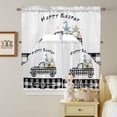 thumbnail image 5 of Happy Easter Swag Curtains Valance & Tier Set, Truck Carry Dwarf and Eggs Black and White Plaid 3 Pcs Set Kitchen Swag Valances and Tiers 36 Inch Length Rod Pocket Curtain Drapes for Bedroom, 5 of 9