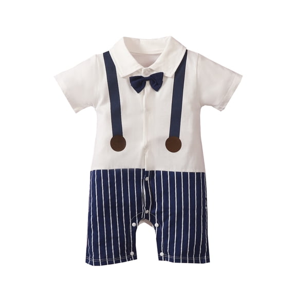 MZXELPRJD Newborn Romper Baby Girl Striped Baby Boy Clothes Formal Jumpsuit Dressy Romper with Boys 0-3 Months Outfits Infant Santa Outfit