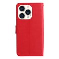 thumbnail image 2 of SaniMore for iPhone 15 Pro Max 6.7" 2023 Case, PU Leather Skin with Embossed Cat Flip Magnetic Cover Card Slots Kickstand Detachable Lanyard Full Around Wallet Cover, Red, 2 of 9