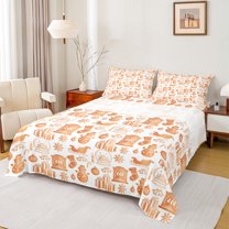 Homewish Crystal Ball Twin Sheet Sets 3pcs for Kids Children Teens,Merry Christmas Twin Fitted Sheet Microfiber,Happy New Year Breathable Flat Sheet,Microfiber Bedroom Decor