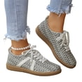 thumbnail image 5 of HTHLVMD Woven Lace Up Sneakers, Linen Casual Shoes, Women Classic Retro Gum Sole Fashion Sneakers Casual Tennis Skate Shoe Genuine Leather Walking Footwear Anti Slip Trainers, Black 7.5, 5 of 5