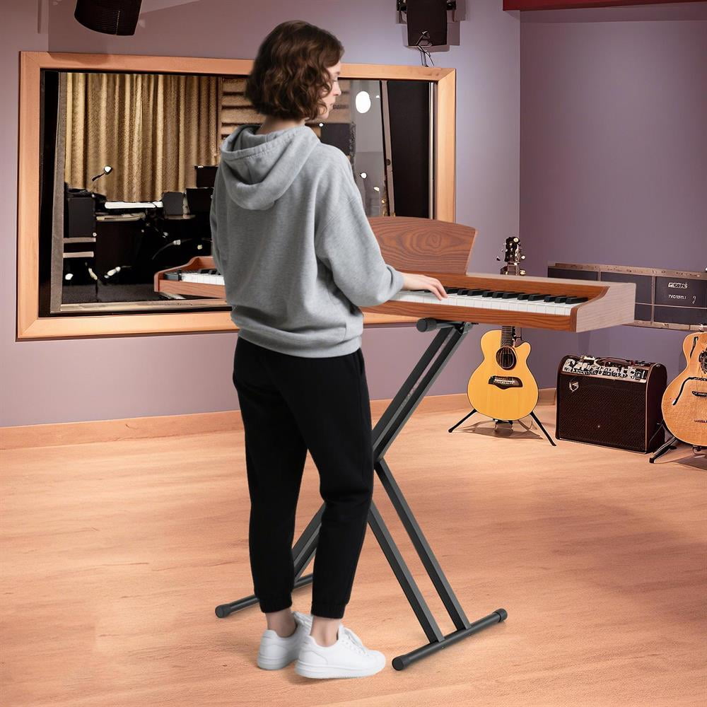 Topcobe 88-Key Keyboard Piano Set with Adjustable Stand, Keyboard Piano, Music Keyboard-Brown