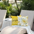 thumbnail image 4 of Outdoor Throw Pillow Covers 16x16 Set of 4 Waterproof Watercolor Daisy Throw Pillow Covers Hello Sunshine Summer Cushion Case Decoration for Sofa Couch, 4 of 6