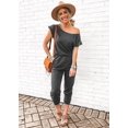 thumbnail image 2 of Mono PRETTYGARDEN con escote hombros descubiertos gris oscuro M, 2 of 5