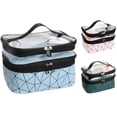 thumbnail image 3 of Toiletry Bag Large Capacity Clear Double Layer Cosmetic Bag Travel Makeup Bag, 3 of 10