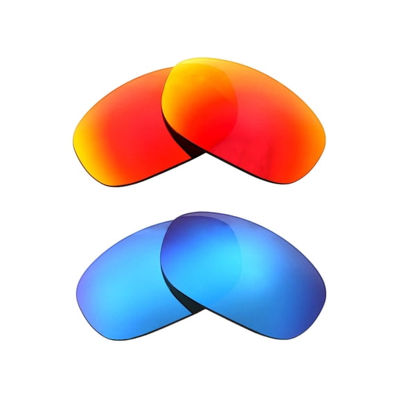 Walleva Polarized Fire Red   Ice Blue Replacement Lenses For Maui Jim Twin Falls