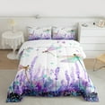 thumbnail image 2 of Homewish Floral Lavender Bedding Comforter Set 2pcs for Kids Children Teens Girls,Flying Butterflies Twin Comforter Sets Microfiber,Spring Garden Breathable Bedding Set,Microfiber Bedroom Decor, 2 of 8