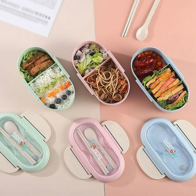 Norbi Lunch Boxes for Kids Plastic-Bento Box Set with Dividers