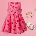 thumbnail image 2 of 2DXuixsh 3X Denim Dress Summer New Small and Medium Girl Cotton and Linen Cherry Printed Sleeveless Vest Dress Young Girl Dresses Size 14 Hot Pink Size 90, 2 of 9