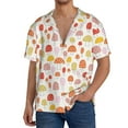 thumbnail image 3 of Balery Cute Cartoon Mushrooms Men's Casual Button Down Shirt Short Sleeve Textured Summer Cuban Beach Shirts-Medium, 3 of 7