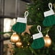 thumbnail image 5 of Adornos navideños, medias navideñas rojas, verdes y ámbar con lentejuelas y purpurina, calcetines navideños grandes con puños blancos para decoración, almacenamiento de calcetines., 5 of 6