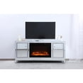 thumbnail image 3 of Elegant Decor 60 in. mirrored TV stand with wood fireplace insert in antique silver, 3 of 11