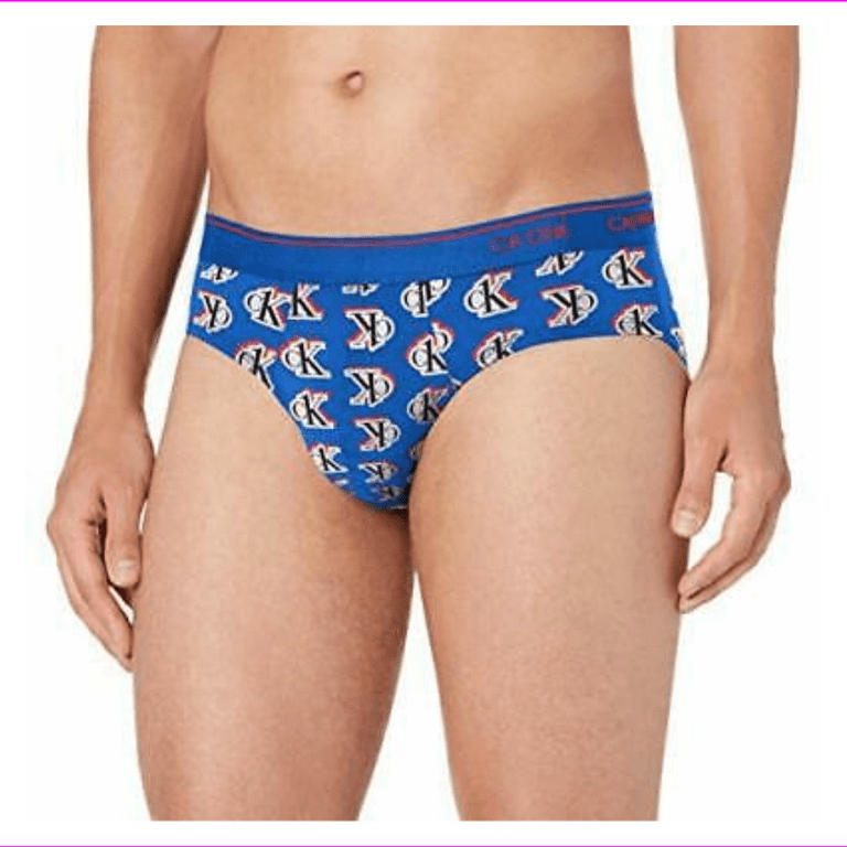 Calvin Klein Men's Underwear CK One Micro Hip Briefs, Logo Step Print-  Kettle S