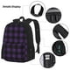 thumbnail image 3 of Balery Purple Black Plaid Mochila Escolar 3 en 1 para Niños - Mochila Resistente con Lonchera Térmica y Estuche - Mochila Escolar para Niños y Niñas, 3 of 7