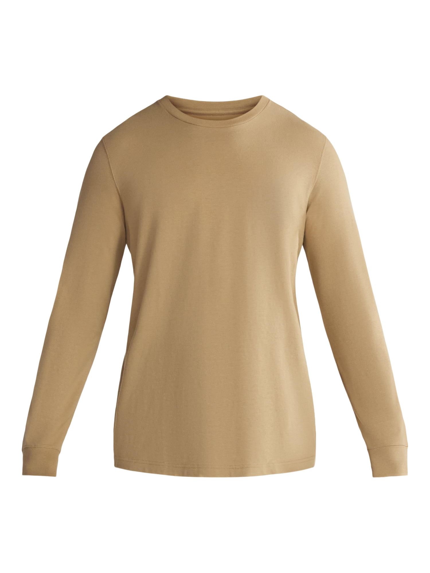 (3 pack) George Men's & Big Men's Relaxed Fit Cotton Crewneck T-Shirt with Long Sleeves, Size XS-3XL