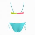 thumbnail image 5 of mgoYE Bikinis Sets for Women Women's Sexy Bikini Set Two Piece Swimsuit Neon Color Block Bathing Suit Adjustable Back Tie Mid Rise Swimwear(Yellow,S), 5 of 8