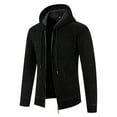 thumbnail image 4 of Herrnalise Men's Fashion Autumn And Winter Stand Collar Sweater Casual Fleece Jacket Black, 4 of 5