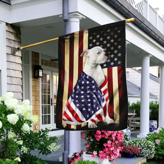 FLAGWIX American House Flag (29.5" x 39.5")-American Bulldog American Patriot Flag- Polyester Indoor Outdoor Flags