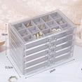 thumbnail image 2 of Caja de Joyería de - Organizador de Joyas de con 5 Cajones de Terciopelo para Aretes Anillos Pulseras Collares y Otras Joyas (Plata), 2 of 7