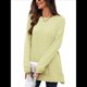 thumbnail image 1 of Camiseta Holgada de Larga con Cuello Redondo y Estampado Geométrico de Jacquard para Mujer, Ropa de Invierno 2025 Amarillo XXL, 1 of 10