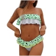 thumbnail image 2 of BONIXOOM Tankini Swimsuits For Women Tankini Elastic Printed Two-Piece Sets High Cut Summer Swimwears on Clearance Green Size 8, 2 of 9