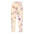 thumbnail image 5 of Mrat Cropped Yoga Pants for Women Beach Capris Legging Stretchy Pants High Waisted Lightweight Capris Floral Print Workout Jogging Tights S-14 Yellow 3XL, 5 of 5