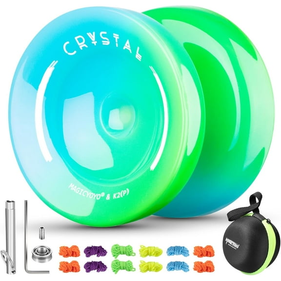 Magicyoyo Professional Responsive Yoyo K2 Crystal Blue Green, Dual Purpose Yoyo for Kids Beginner