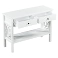 thumbnail image 2 of 2-Tier Console Table with Drawer, 42" Solid Wood Console Table Sofa Table for Living Room, Entryway Table with Storage Opening Shelf, Narrow Corner Tables for Small Spaces, White, 2 of 7
