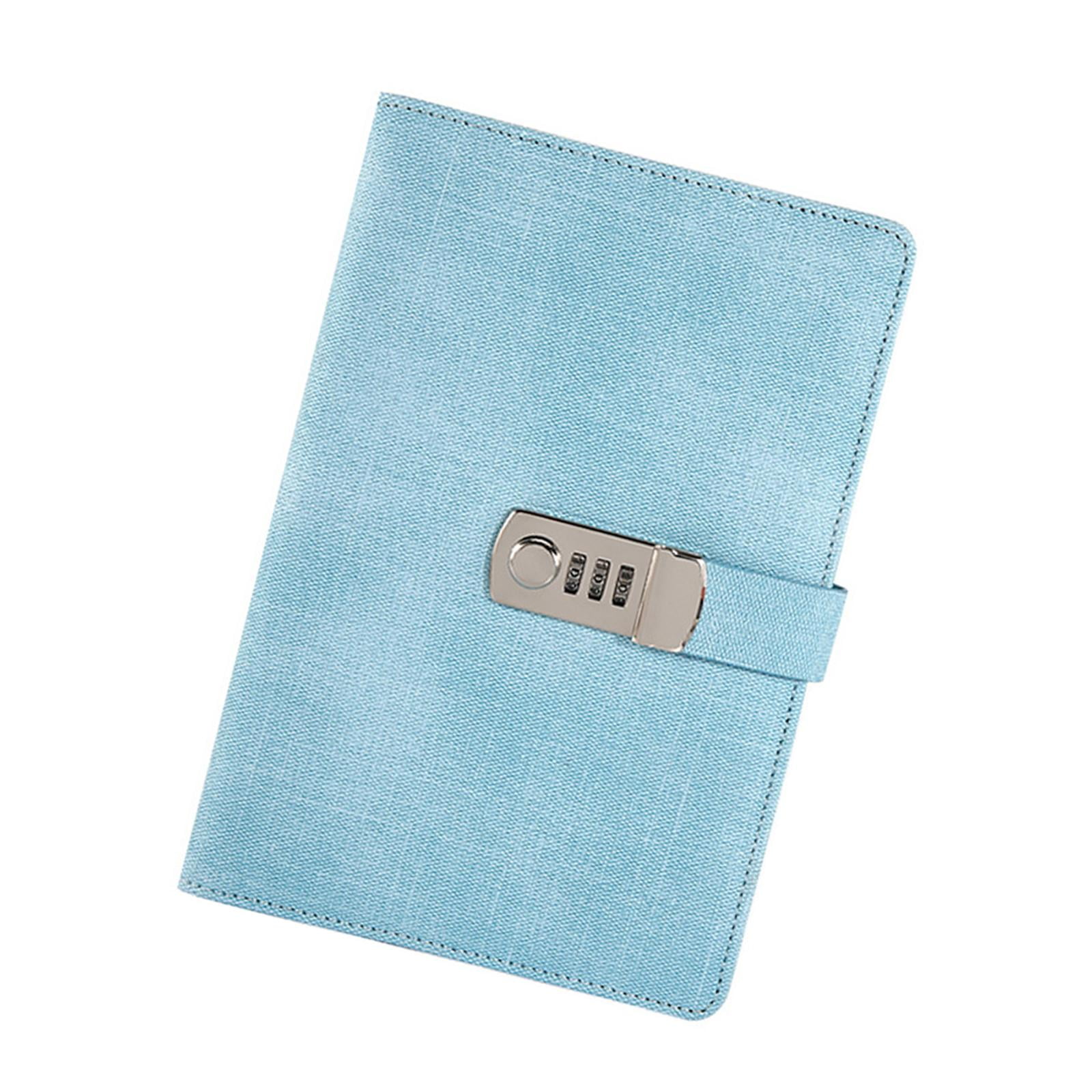FVDPWYE Diary with Lock A5 200 Pages Notepad Lock Journal Planner Organizer Notebook Blue