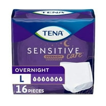 2 Pack of Tena Sensitive Care Overnight Incontinence Underwear for Women Large. 16 count (New Sizing)