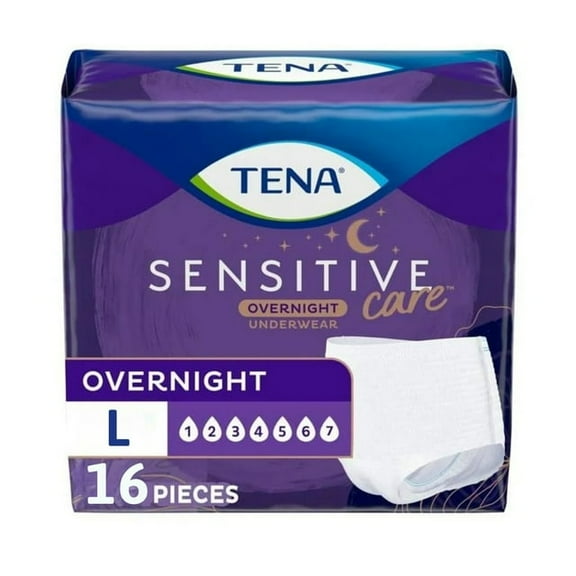 2 Pack of Tena Sensitive Care Overnight Incontinence Underwear for Women Large. 16 count (New Sizing)