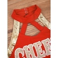 thumbnail image 5 of iiniim Girls Cheerleading Dance Dress with Pom Poms Schoolgirls Cheer Leader Uniform Outfit Party Size 6-16 Red 16, 5 of 7
