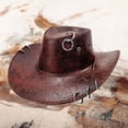 thumbnail image 2 of Retro Theme Cowboy Style Wide Brim Sun Hat For Outdoor Leisure And Everyday Wear Without Frills, 2 of 3