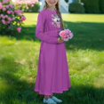 thumbnail image 3 of DISNIMO Purple Wolf Flower Long Sleeve Dress for Kids Fall Dresses for Kids Long Sleeve Dress with Pockets for Girls Long Dress Size 5-6 Girls Long Sleeve Swing Dress for Kids Crew Neck, 3 of 7
