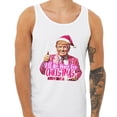 thumbnail image 2 of Pink Trump Home for Christmas Tank Top Unisex Large White, 2 of 5