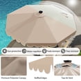 thumbnail image 6 of Costway 10 FT Solar Patio Umbrella with 24 LED Lights 8 Ribs & Tilt Adjustment Coffee, 6 of 11