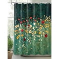 thumbnail image 2 of Shower Curtains Spring Pastoral Bath Curtain Red Yellow Flowers Waterproof Bathroom Shower Curtain Set with Hooks Decoration 36 x 72 Inches, 2 of 7
