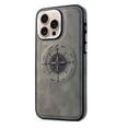 thumbnail image 3 of Magnetic Leather Case Compatible with iPhone 15 Pro Max Case, Compatible with All MagSafe Accessories, Premium Smooth PU Leather Shockproof Anti-fall Thin Fit Phone Case Cover,Gray, 3 of 7