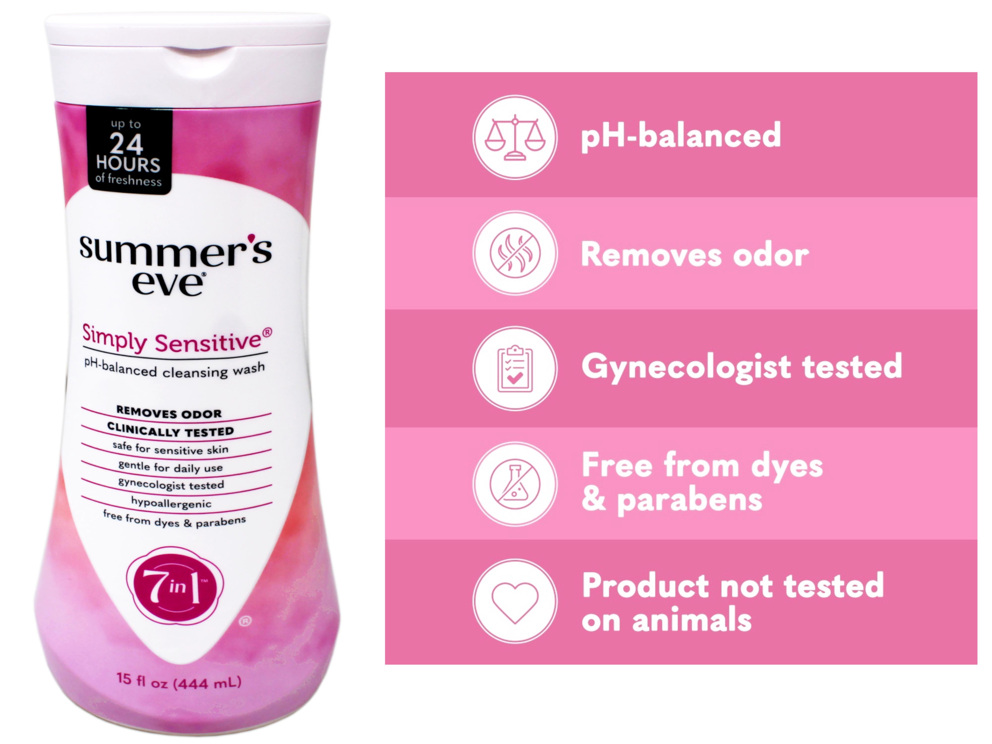 Summer's Eve Simply Sensitive Feminine Cleansing Wash - 15 Fl Oz (Pack of 12)