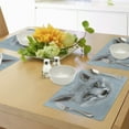 thumbnail image 4 of Ambesonne Animal Place Mats Set of 4, Fluffy Forest Creature, Standard Size, Pale Blue, 4 of 6