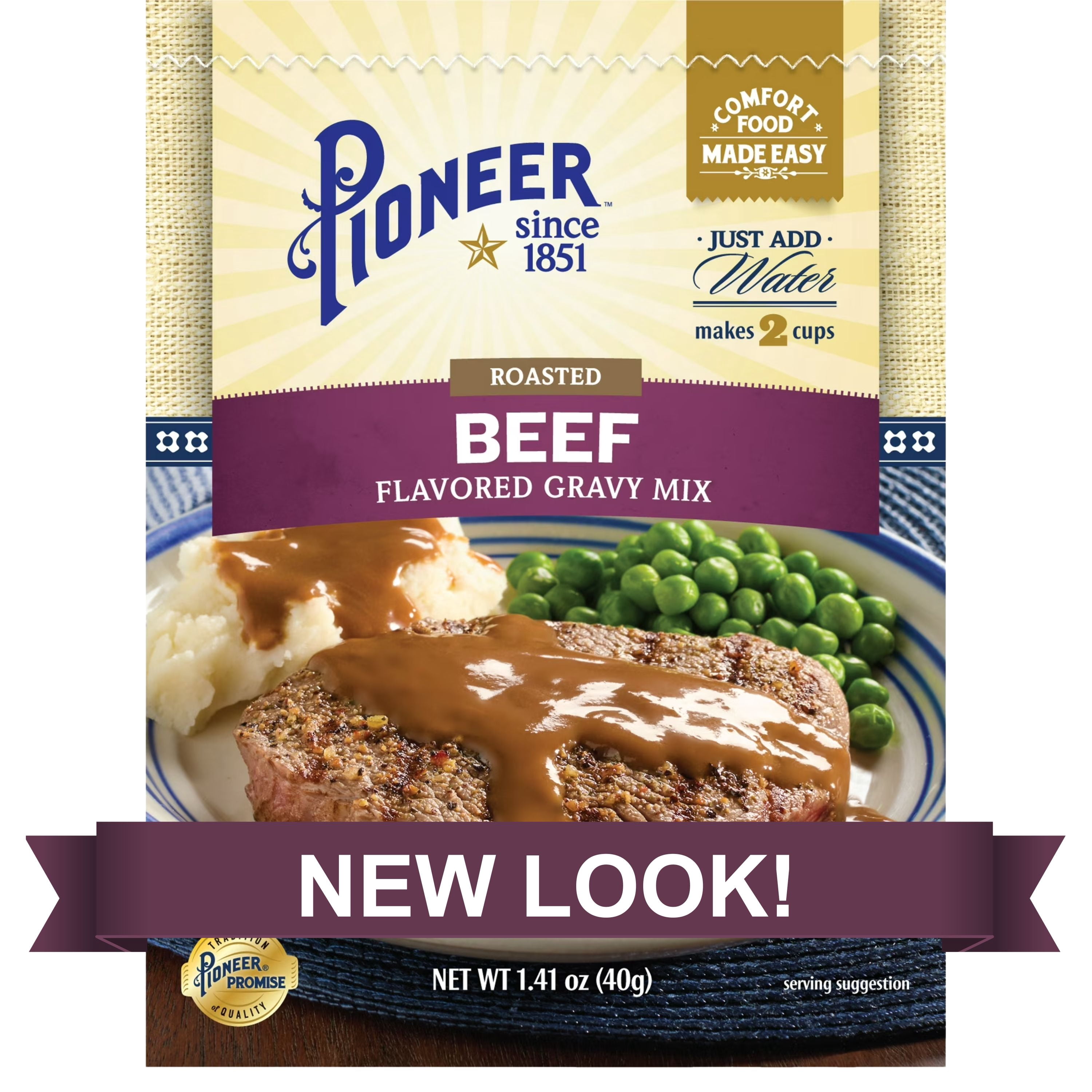 (8 pack) Pioneer Roasted Beef Gravy Mix Packet, 1.41 oz - Homestyle Flavor, Made Easy!