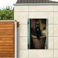 thumbnail image 3 of 1pc Vintage Cat In Laundry Room Metal Tin Sign - Rustic Iron Wall Art With Black Cat & Wicker Basket Design, Indoor/Outdoor Retro Decor For Home, Cafe, Garage, Office - Easy To Hang, Fade-Resistant, 3 of 11