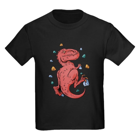 CafePress - Trex Indoor Rock Climbing T Shirt - Dark T-Shirt Kids XS-XL