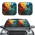 thumbnail image 2 of Yiaed Red And Blue Fire Peacock Print Car Front Windshield Sun Shade,Foldable Anti-UV Car Sunshade for Front Window for Most Vehicles-Small, 2 of 5