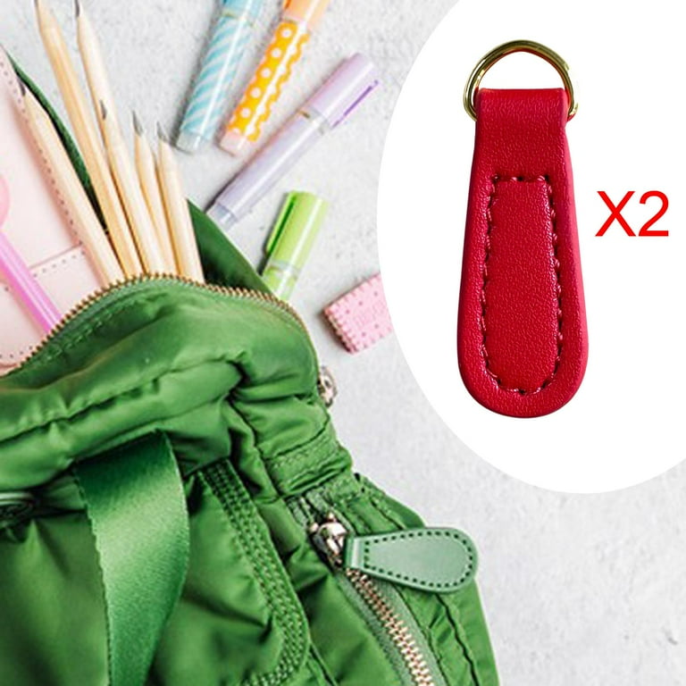 Tachiuwa 2 Pieces Zipper Pulls PU Leather Zipper Parts