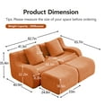 thumbnail image 4 of FFH 82.7" Oversized Loveseat with Movable Ottomans, Teddy Sleeper Sofa Sectional (Orange, 2 Seater with 2 Ottoman), 4 of 14