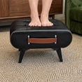 thumbnail image 6 of Leumius Faux Leather Ottoman with Hidden Storage Space,Modern Foot Stool with Handle and Metal Legs for Living Room Bedroom,Black, 6 of 10