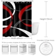 thumbnail image 4 of HVEST Abstract Geometric Shower Curtain, Black and Red Abstract Line Bathroom Curtain Modern Simple Polyester Fabric Decor Curtain with Hooks, 60X72 inch, 4 of 8