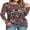 Bean-rose Red, variant on Women's Long Sleeve Dressy Casual Round Neck Tunic Top With Twist Front Detail