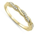 thumbnail image 4 of CHOOSE YOUR COLOR Gold-Tone Twist Knot Ring .925 Sterling Silver Stackable White CZ Female Size 5, 4 of 4